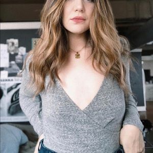 Madewell long sleeve wrap bodysuit